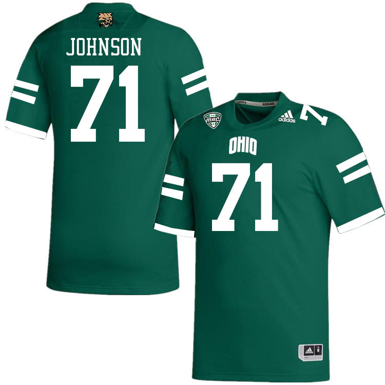 Ohio Bobcats #71 Aidan Johnson College Football Jerseys Stitched-Green